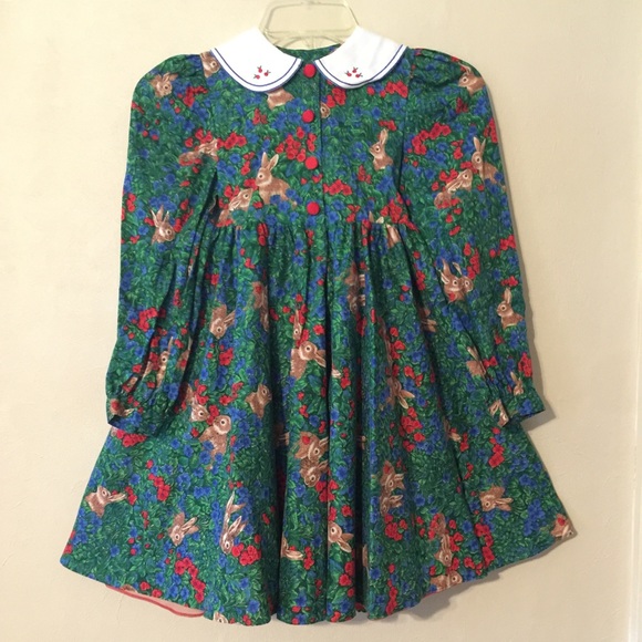 Vintage Girls Bunny Rabbit Dress 6X - Picture 2 of 6